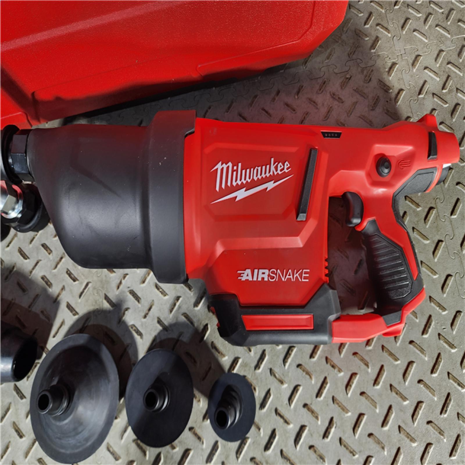 HOUSTON LOCATION - AS-IS M12 12-Volt Lithium-Ion Cordless Drain Cleaning Airsnake Air Gun Kit with (1) 2.0Ah Battery, Toilet Attachments