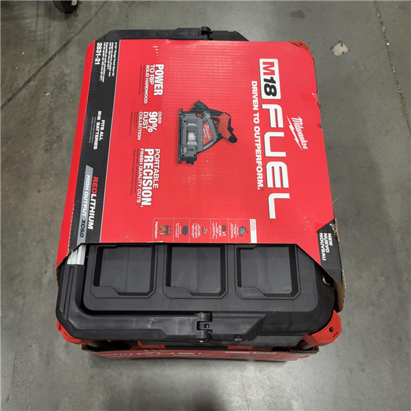 NEW! Milwaukee 2831-21 M18 FUEL 18-Volt Lithium-Ion Brushless Cordless 6-1/2 in. Plunge Track Saw PACKOUT Kit with One 6.0 Ah Battery