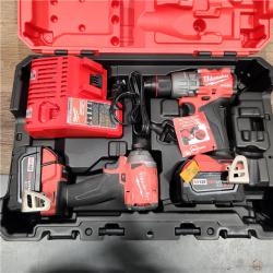 AS-IS Milwaukee M18 FUEL 18V Lithium-Ion Brushless Cordless Hammer Drill and Impact Driver Combo Kit (2-Tool) with 2 Batteries