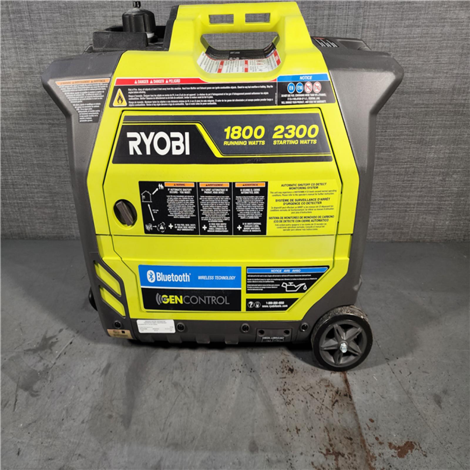 HOUSTON LOCATION - AS-IS RYOBI 2,300-Watt Recoil Start Bluetooth Super Quiet Gasoline Powered Digital Inverter Generator with CO Shutdown Sensor