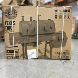 DALLAS LOCATION - Char-Griller Texas Trio 4-Burner Dual Fuel Grill with Smoker in Black