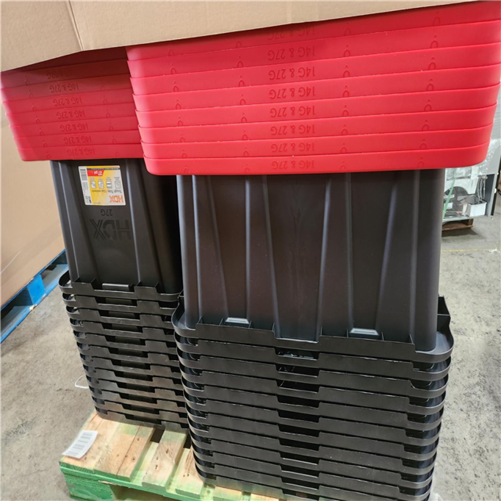 Phoenix Location HDX 27 Gal. Tough Storage Tote in Black and Red (70 Tubs)