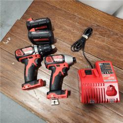 AS-IS Milwaukee M18 18V Cordless Brushed 2 Tool Drill/Driver and Impact Driver Kit