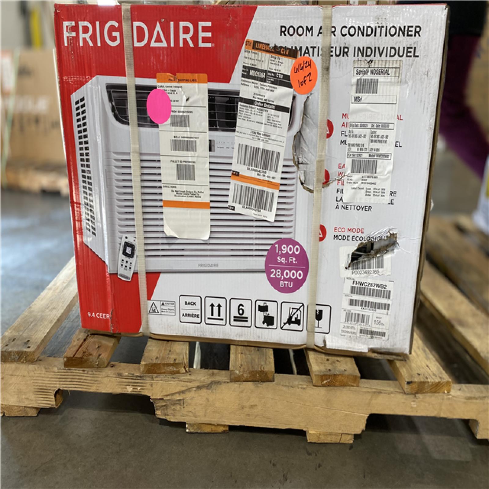 DALLAS LOCATION - Frigidaire 28,000 BTU 230/208V Window Air Conditioner Cools 1900 Sq. Ft. with Remote Control in White