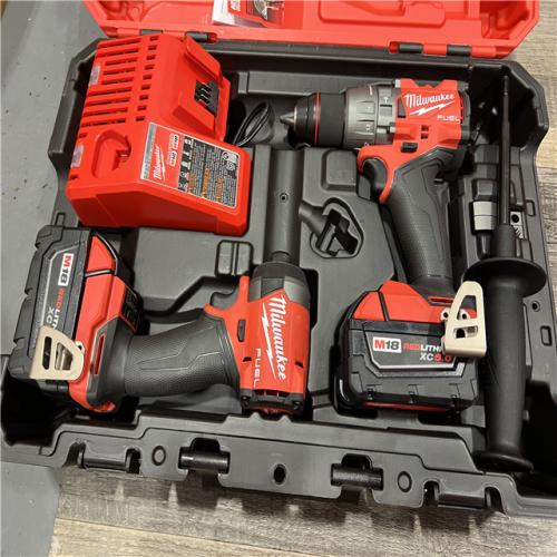 AS-IS Milwaukee M18 FUEL 18V Lithium-Ion Brushless Cordless Hammer Drill and Impact Driver Combo Kit (2-Tool) with 2 Batteries