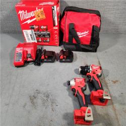 HOUSTON LOCATION - AS-IS M18 18V Lithium-Ion Brushless Cordless Compact Drill/Impact Combo Kit (2-Tool) W/(2) 2.0 Ah Batteries, Charger & Bag