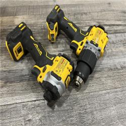 AS-IS DEWALT 20V MAX XR Hammer Drill and ATOMIC Impact Driver 2 Tool Cordless Combo Kit with (2) 4.0Ah Batteries, Charger, and Bag