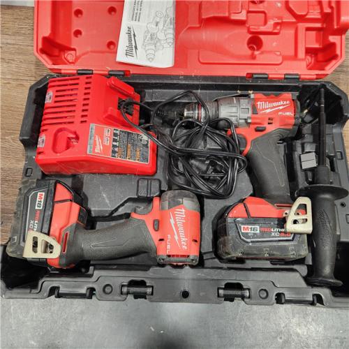 AS-IS Milwaukee M18 FUEL 18V Lithium-Ion Brushless Cordless Hammer Drill and Impact Driver Combo Kit (2-Tool) with 2 Batteries