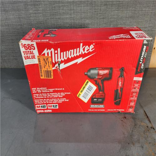 HOUSTON LOCATION - AS-IS (APPEARS LIKE NEW) Milwaukee 18V Cordless 1/2  Impact Wrench with Friction Ring Kit