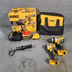 HOUSTON LOCATION - AS-IS DEWALT 20V MAX Cordless Brushless Hammer Drill/Driver 2 Tool Combo Kit with FLEXVOLT ADVANTAGE