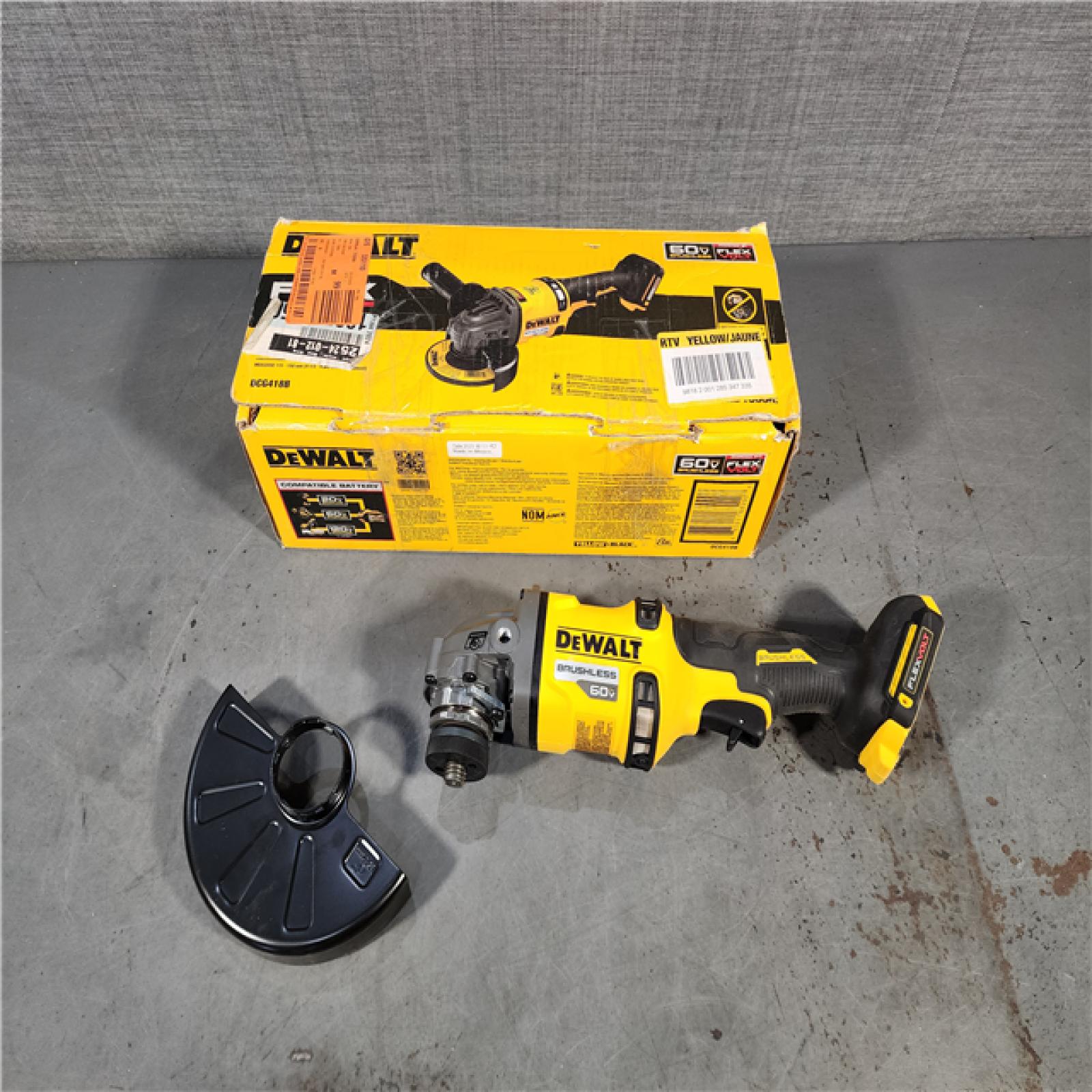 HOUSTON LOCATION - AS-IS DEWALT FLEXVOLT 60V MAX Cordless Brushless 4.5 in. to 6 in. Small Angle Grinder with Kickback Brake (Tool Only)