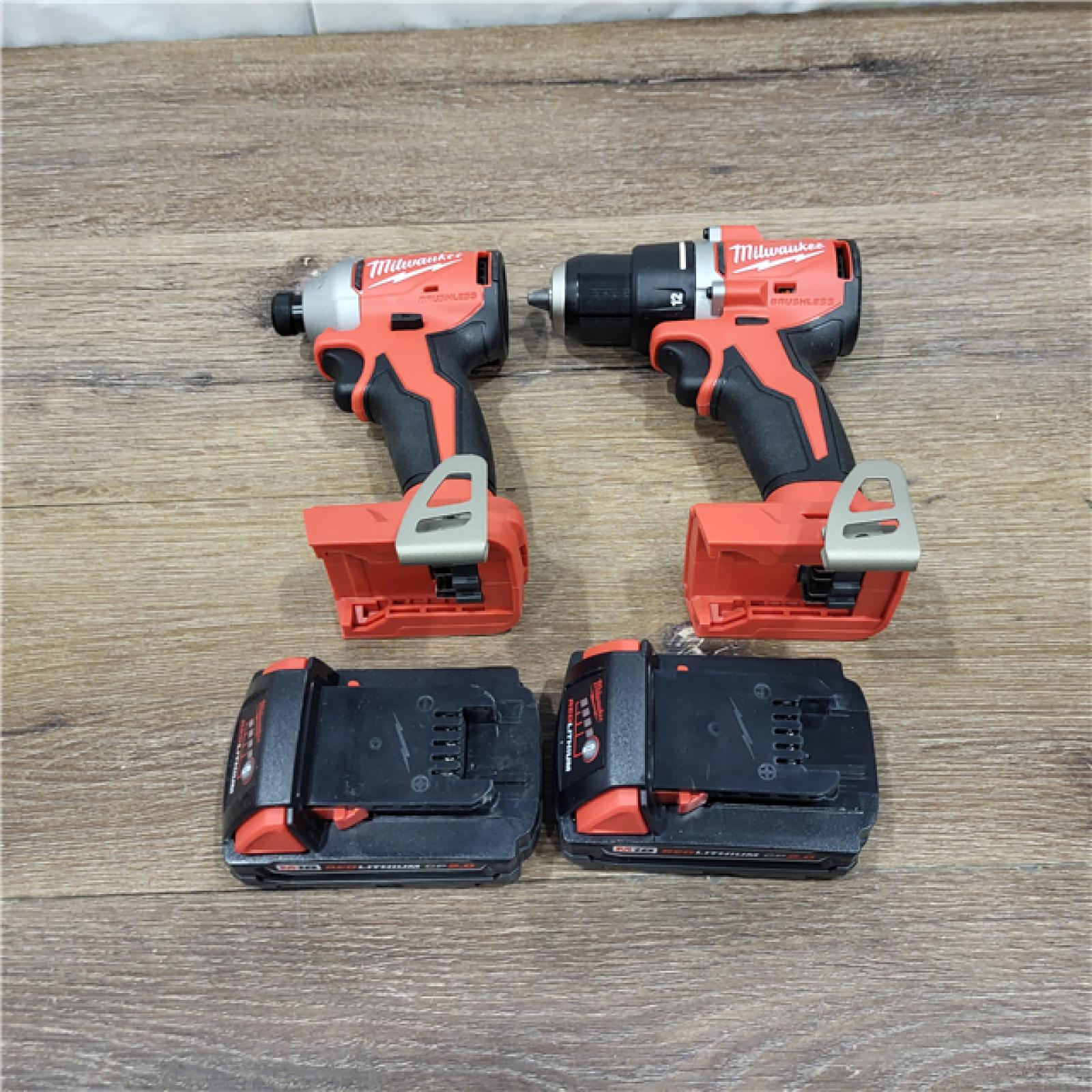 AS-IS M18 18V Lithium-Ion Brushless Cordless Compact Drill/Impact Combo Kit (2-Tool) W/(2) 2.0 Ah Batteries, Charger & Bag