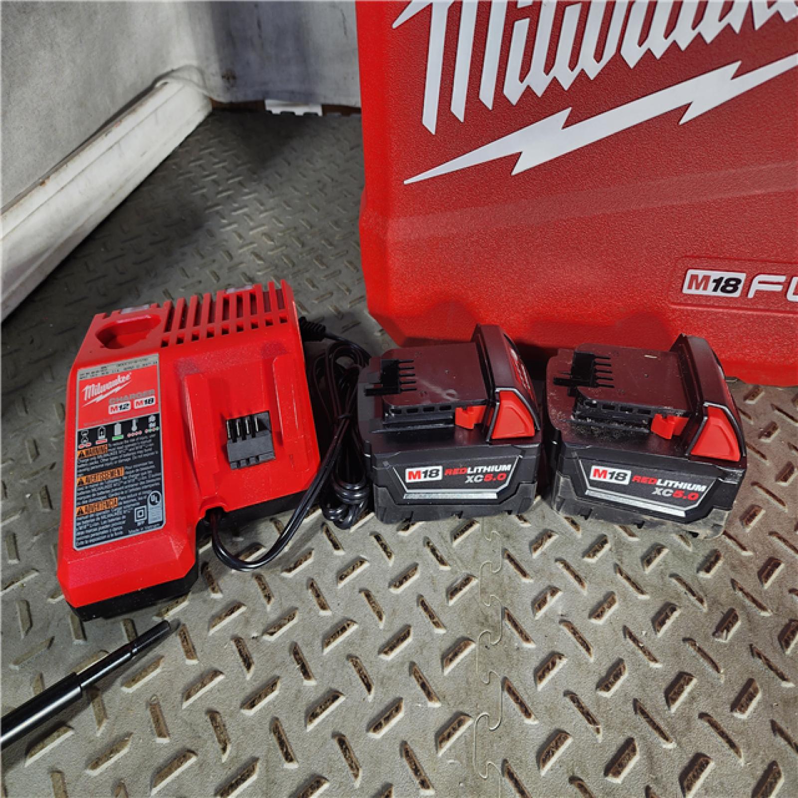 HOUSTON LOCATION - AS-IS Milwaukee 2904-22 Hammer Drill Driver Kit with Batteries  Charger & Tool Case  Red