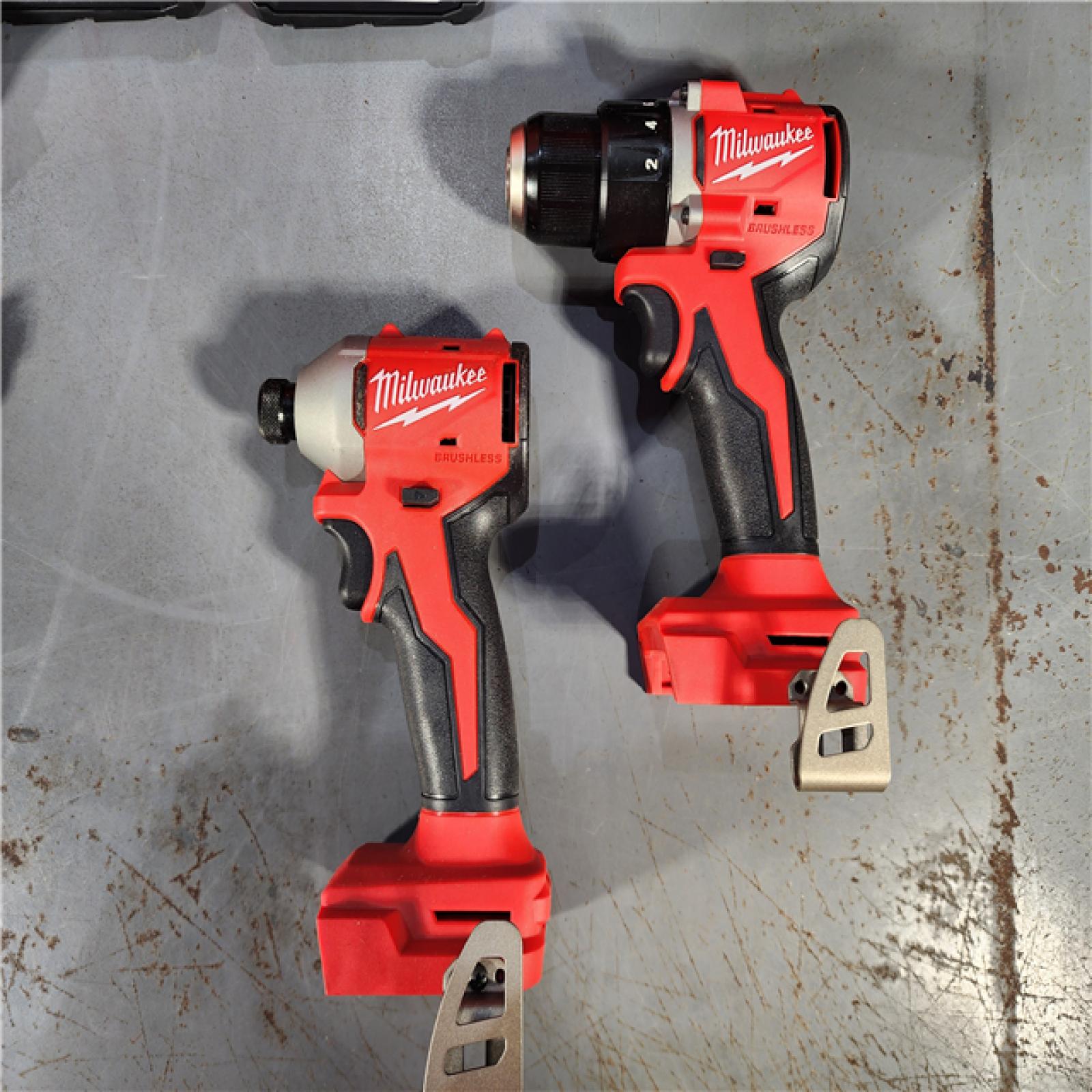 HOUSTON LOCATION - AS-IS (APPEARS LIKE NEW) M18 18V Lithium-Ion Brushless Cordless Compact Drill/Impact Combo Kit (2-Tool) W/(2) 2.0 Ah Batteries, Charger & Bag