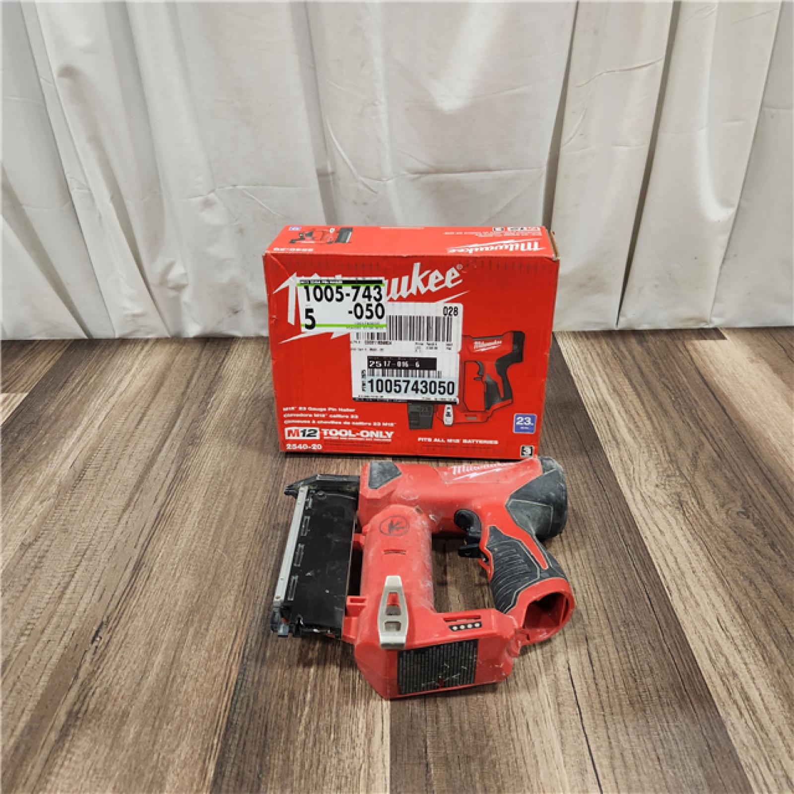 AS IS Milwaukee 2540-20 12V 23 Gauge Cordless Pin Nailer (Tool Only)