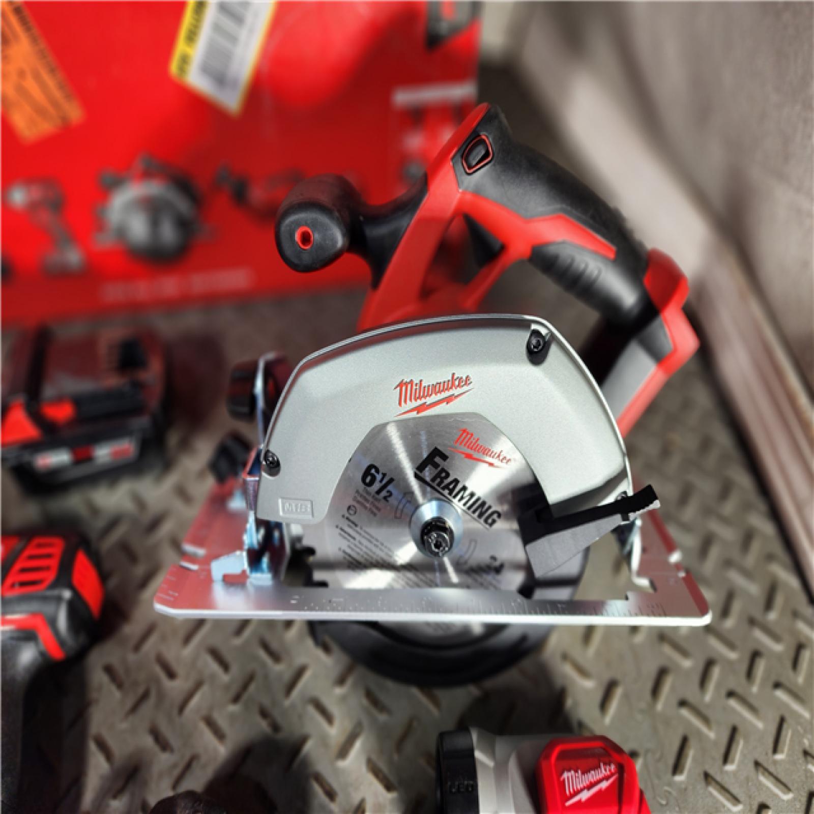 HOUSTON LOCATION - AS-IS Milwaukee M18 18-Volt Lithium-Ion Cordless Combo Tool Kit (5-Tool) with (1) 3.0Ah and (1) 1.5Ah Battery, (1) Charger, (1) Tool Bag