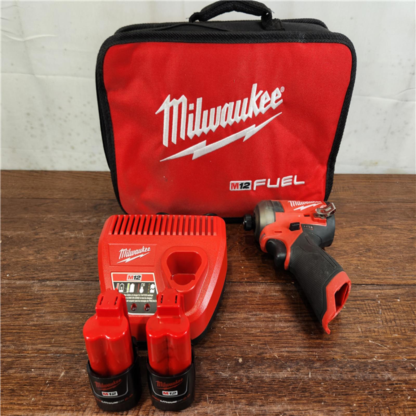 AS-IS Milwaukee M12 FUEL 12V Brushless Cordless Hex Impact Driver Kit