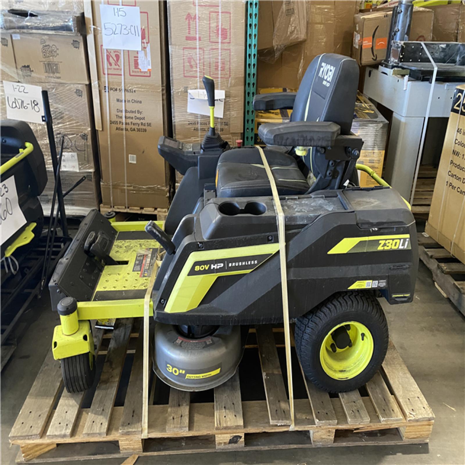 DALLAS LOCATION - RYOBI 80V HP Brushless 30 in. Battery Electric Cordless Zero Turn Riding Mower