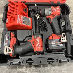 AS-IS MILWAUKEE M18 FUEL 18V Lithium-Ion Brushless Cordless Hammer Drill and Impact Driver Combo Kit (2-Tool) with 2 Batteries