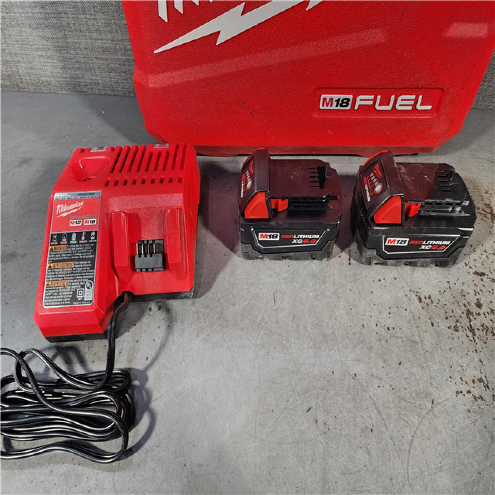 HOUSTON LOCATION - AS-IS Milwaukee 2904-22 Hammer Drill Driver Kit with Batteries  Charger & Tool Case  Red