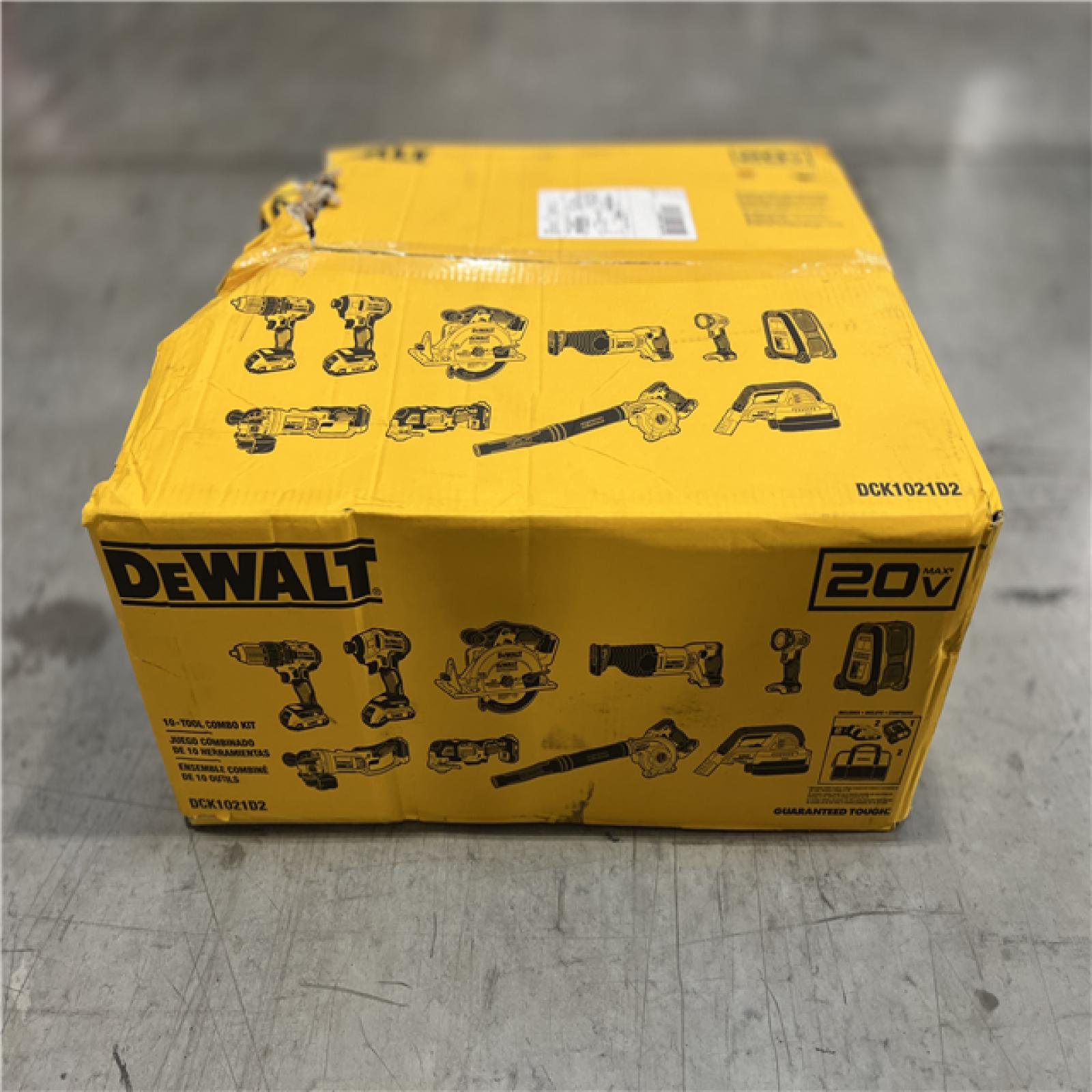 NEW!- DEWALT 20-Volt Max Lithium-Ion 10-Tool Cordless Combo Kit with Two 2.0 Ah Batteries, Charger and 2 Bags