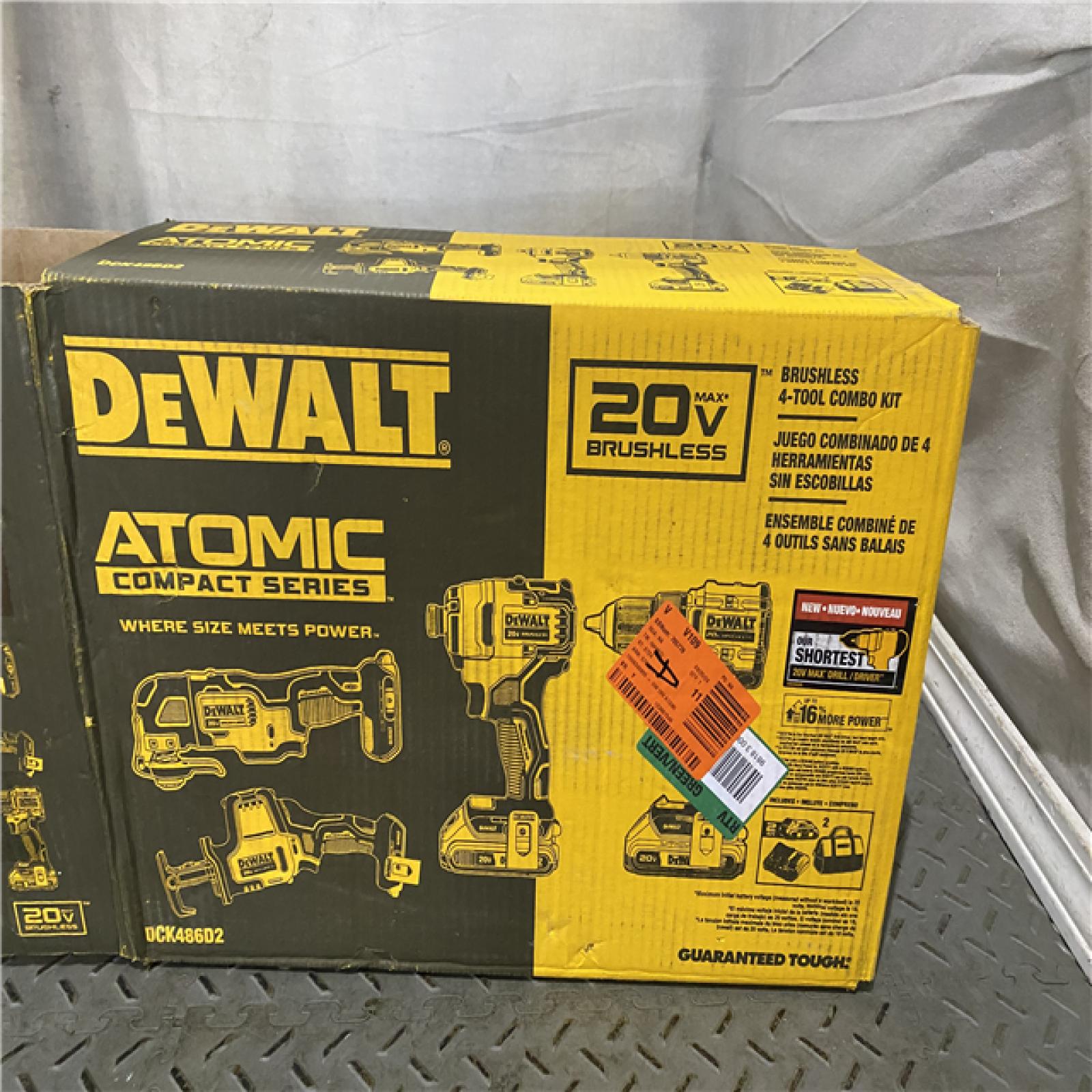 Houston location AS-IS DEWALT 20V MAX* XR 4-Tool Combo Kit