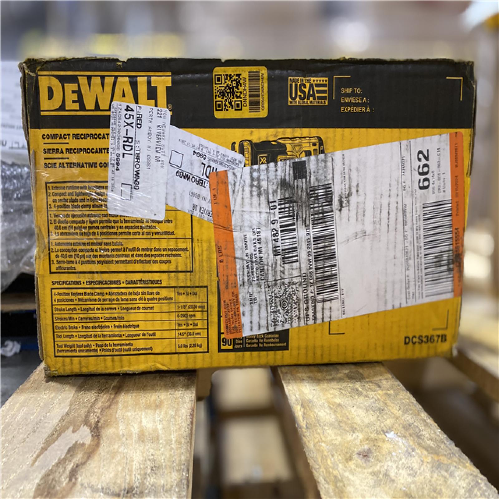 NEW! - DEWALT 20V MAX XR Cordless Brushless Compact Reciprocating Saw (Tool Only)