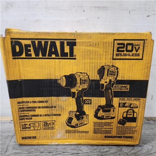 Phoenix Location NEW DEWALT 20V MAX XR Cordless Drill/Driver, ATOMIC Impact Driver 2 Tool Combo Kit, (2) 2.0Ah Batteries, Charger, and Bag