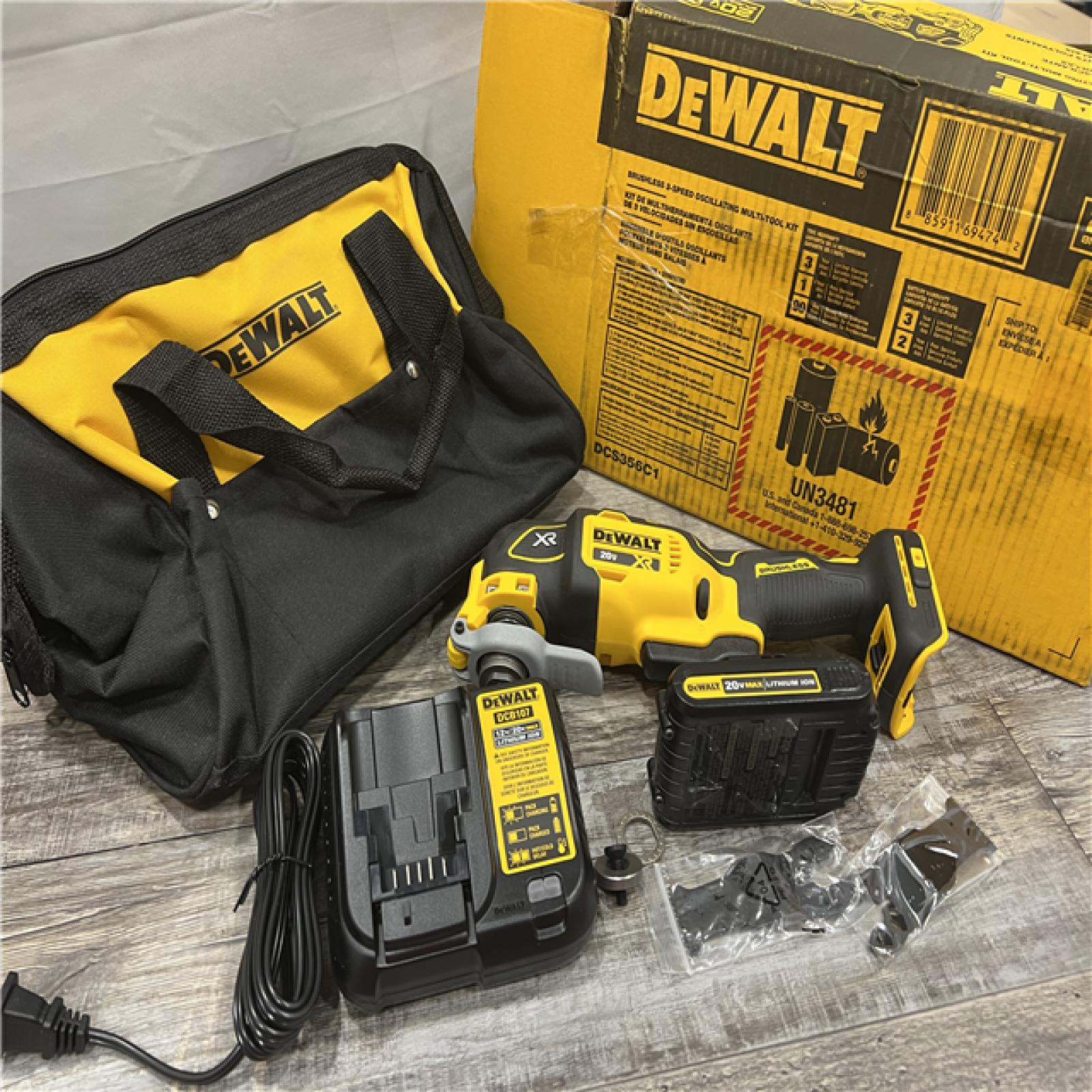 AS-IS DEWALT DCS356C1 20V MAX XR Lithium-Ion Brushless Cordless 3-Speed Oscillating Multi-Tool Kit 1.5 Ah