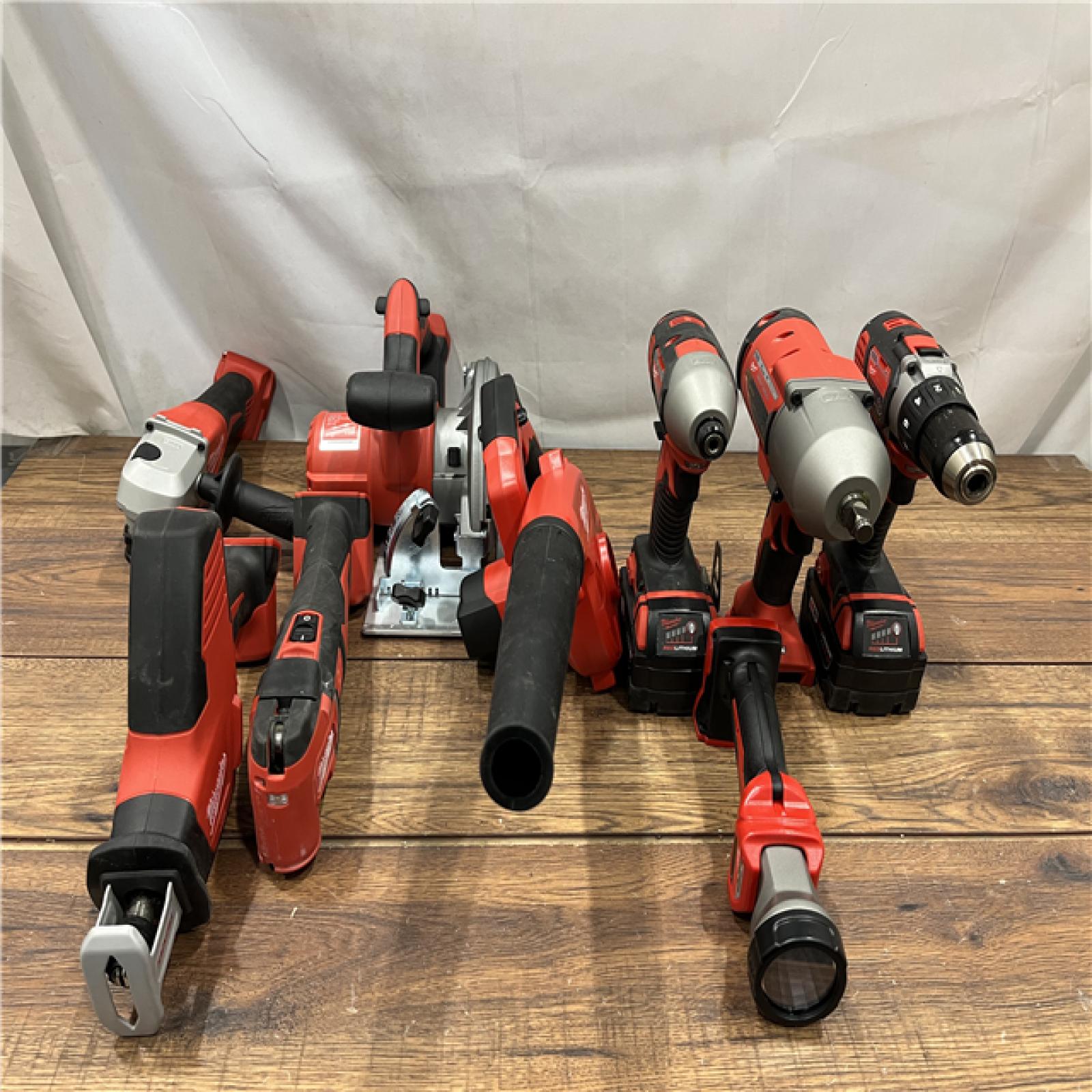 AS IS M18 18-Volt Lithium-Ion Cordless Combo Kit (9-Tool) with (2) Batteries, Charger, and Tool Bag