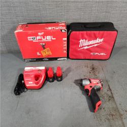 HOUSTON LOCATION - AS-IS (APPEARS LIKE NEW) Milwaukee M12 FUEL Lithium-Ion Brushless Cordless 3/8 in. Impact Wrench Kit