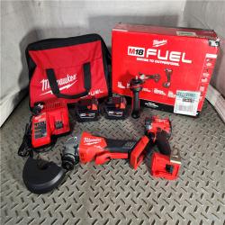 HOUSTON LOCATION - AS-IS M18 FUEL 18V Lithium-Ion Brushless Cordless Grinder & 3/8 in. Impact Wrench Combo Kit (2-Tool) W/ Two 5Ah Batteries