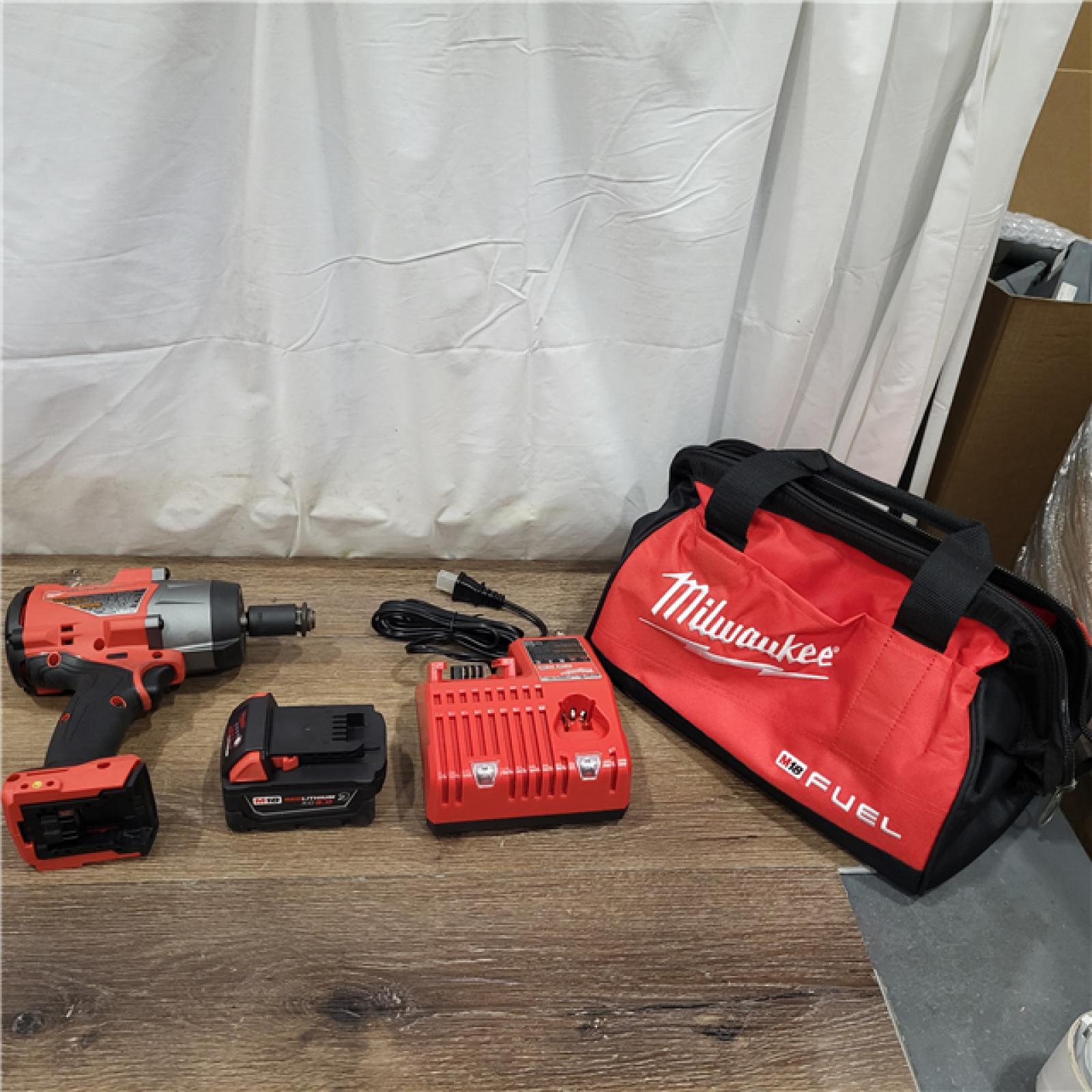 AS-IS Milwaukee M18 1/2 in. Cordless Brushless High Torque Impact Wrench Kit (Battery & Charger)