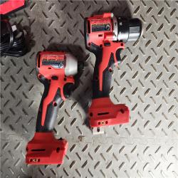 HOUSTON LOCATION - AS-IS M18 18-Volt Lithium-Ion Brushless Cordless Compact Hammer Drill/Impact Combo Kit (2-Tool) with (2) Batteries, Bag