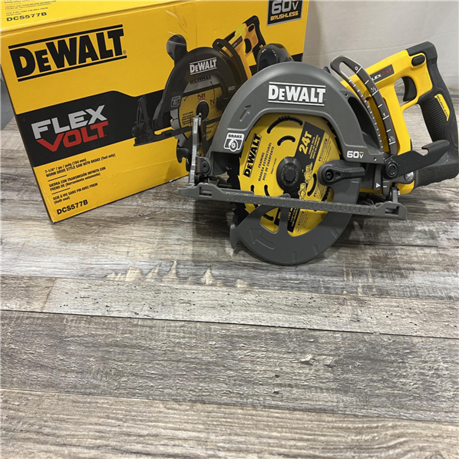 AS-IS DEWALT FLEXVOLT 60V MAX Cordless Brushless 7-1/4 in. Wormdrive Style Circular Saw (Tool Only)