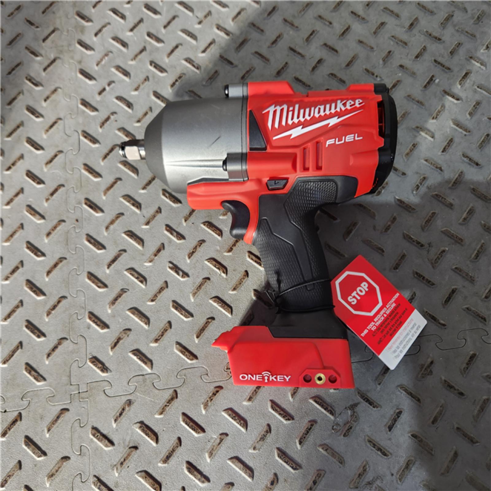 Houston location- AS-IS MILWUAKEE M18 FUEL ONE-KEY 18V Lithium-Ion Brushless Cordless 1/2 in. Impact Wrench with Friction Ring (Tool-Only)
