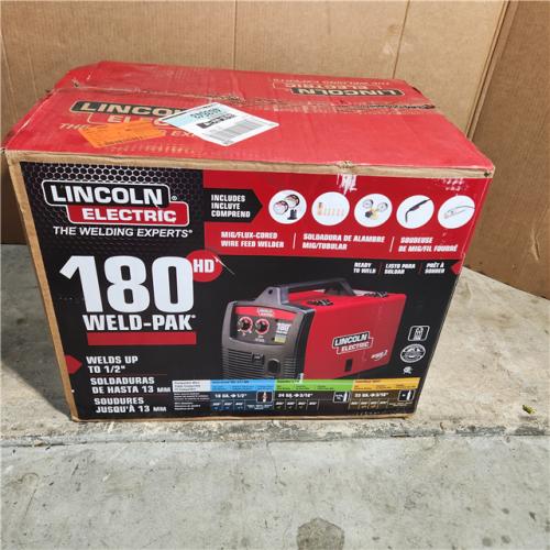 Houston location AS-IS  LINCOLN Weld-Pak 180 Amp MIG Flux-Core Wire Feed Welder, 230V, Aluminum Welder with Spool Gun Sold Separately