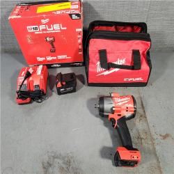 HOUSTON LOCATION - AS-IS Milwaukee M18 1/2 in. Cordless Brushless High Torque Impact Wrench Kit (Battery & Charger)