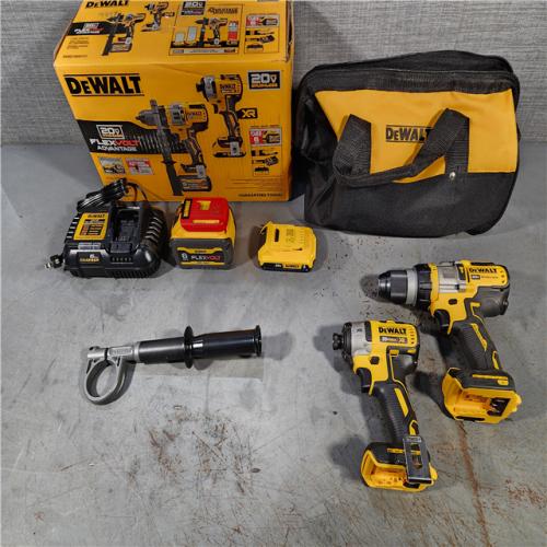 HOUSTON LOCATION - AS-IS DEWALT 20V MAX Cordless Brushless Hammer Drill/Driver 2 Tool Combo Kit with FLEXVOLT ADVANTAGE