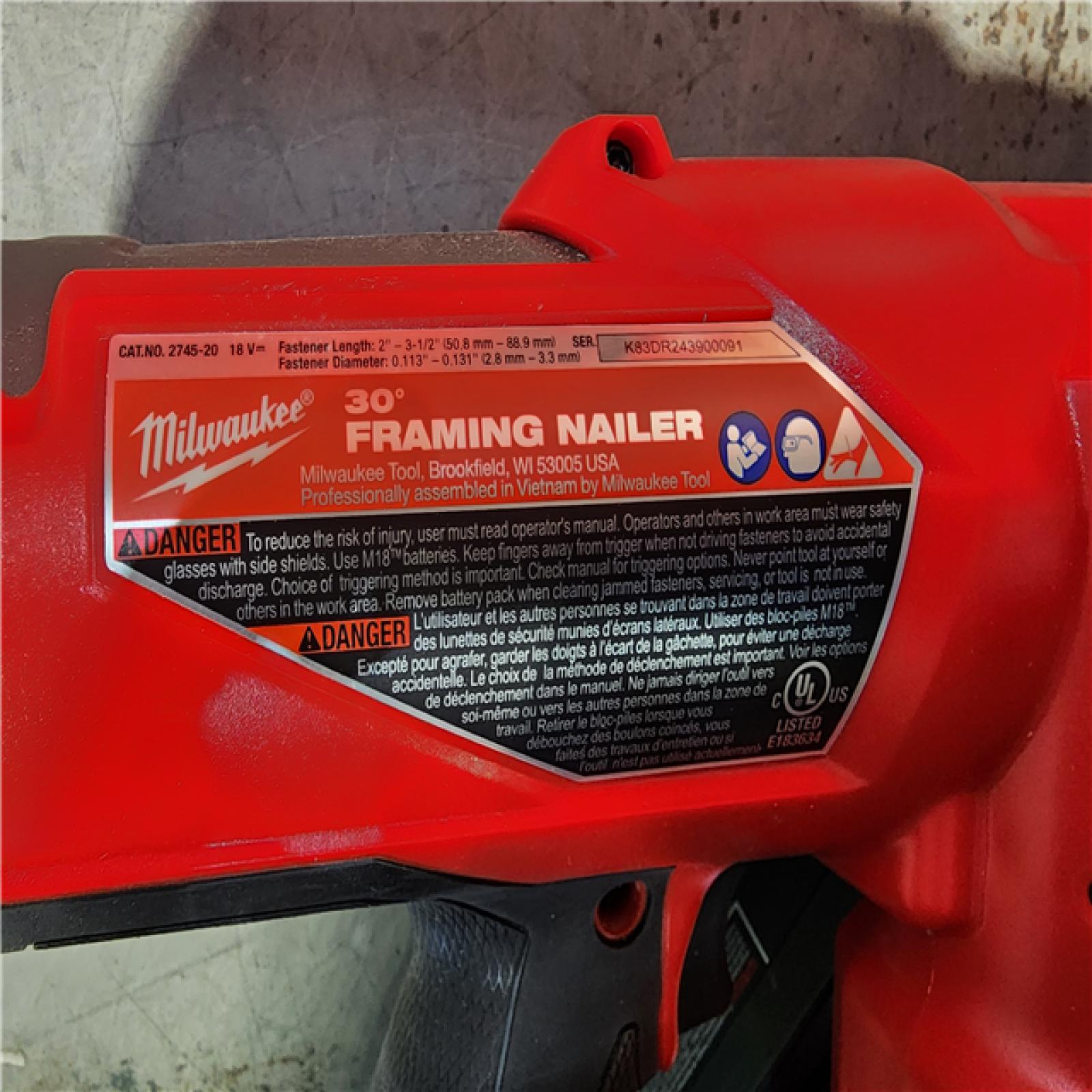 HOUSTON LOCATION - AS-IS M18 FUEL 3-1/2 in. 18-Volt 30-Degree Lithium-Ion Brushless Cordless Framing Nailer (Tool-Only)