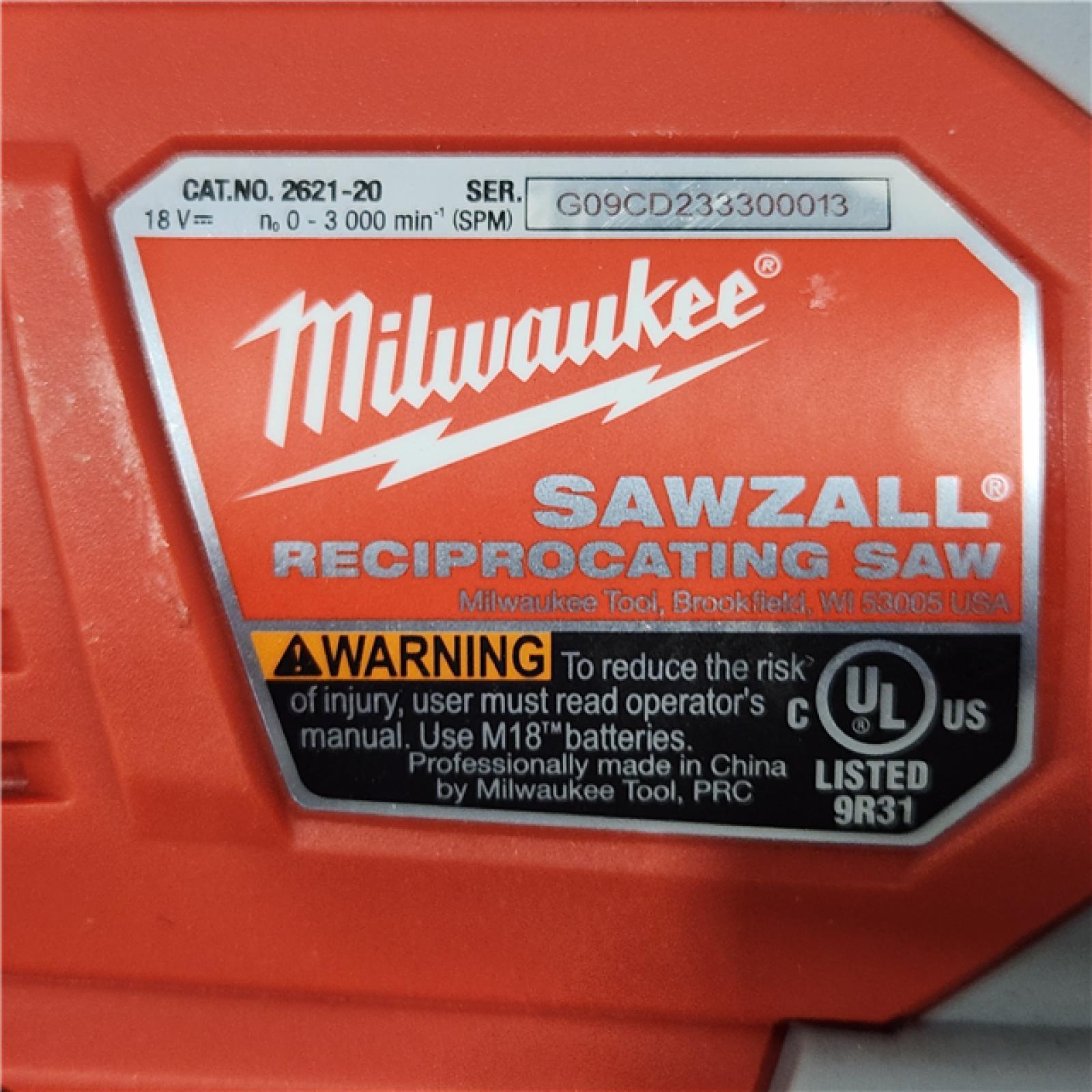 AS-IS Milwaukee M18 18-Volt Lithium-Ion Cordless SAWZALL Reciprocating Saw (Tool-Only)