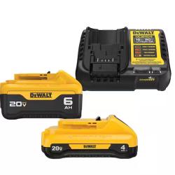 AS-IS - DEWALT 20V MAX Lithium-Ion 6.0Ah and 4.0Ah Battery and Charger Starter Kit