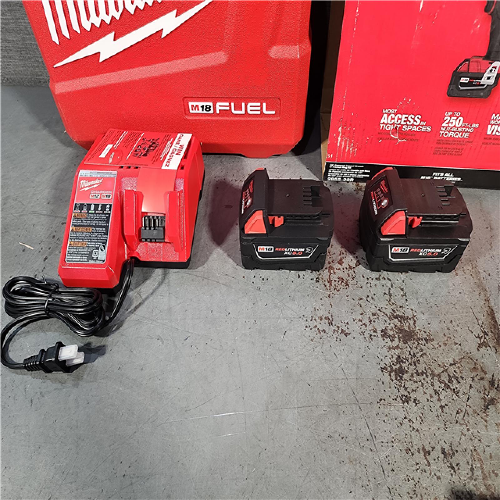 HOUSTON LOCATION - AS-IS (APPEARS LIKE NEW) MILWAUKEE MWK2855-22R 0.5 in. 18V Brushless Compact Impact Wrench with Friction Ring Kit, Red & Black