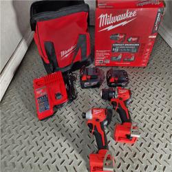 HOUSTON LOCATION - AS-IS (APPEARS LIKE NEW) M18 18-Volt Lithium-Ion Brushless Cordless Compact Hammer Drill/Impact Combo Kit (2-Tool) with (2) Batteries, Bag