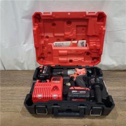 AS-IS Milwaukee 2904-22 Hammer Drill Driver Kit with Batteries  Charger & Tool Case  Red