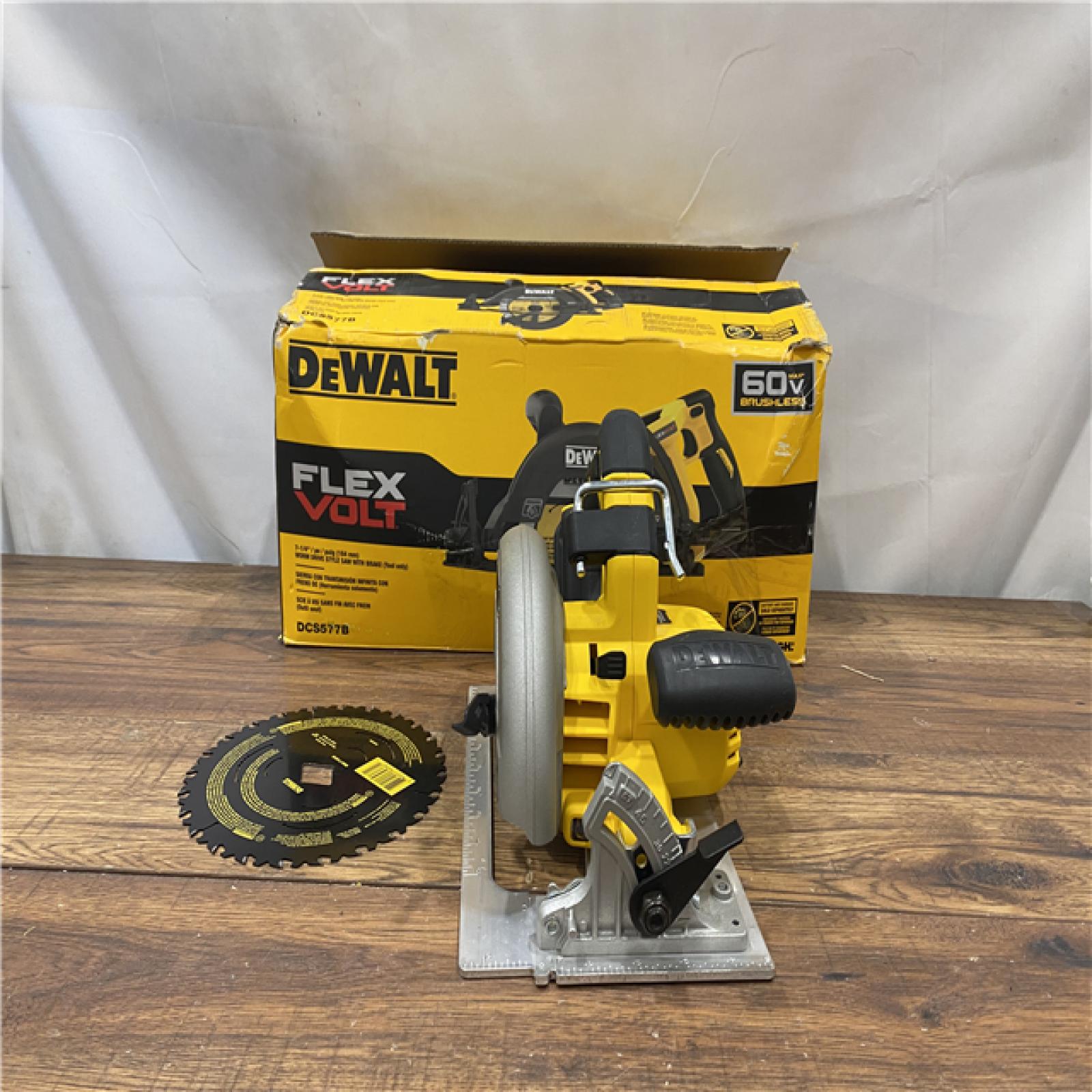 AS IS DEWALT FLEXVOLT 60V MAX Cordless Brushless 7-1/4 in. Wormdrive Style Circular Saw (Tool Only)