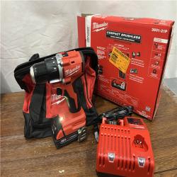 AS-IS Milwaukee M18 Compact Brushless 1/2in Hammer Drill/Driver Kit - 3602-21P