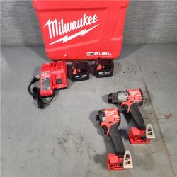 HOUSTON LOCATION - AS-IS (APPEARS LIKE NEW) Milwaukee M18 FUEL 18V Lithium-Ion Brushless Cordless Hammer Drill and Impact Driver Combo Kit (2-Tool) with 2 Batteries