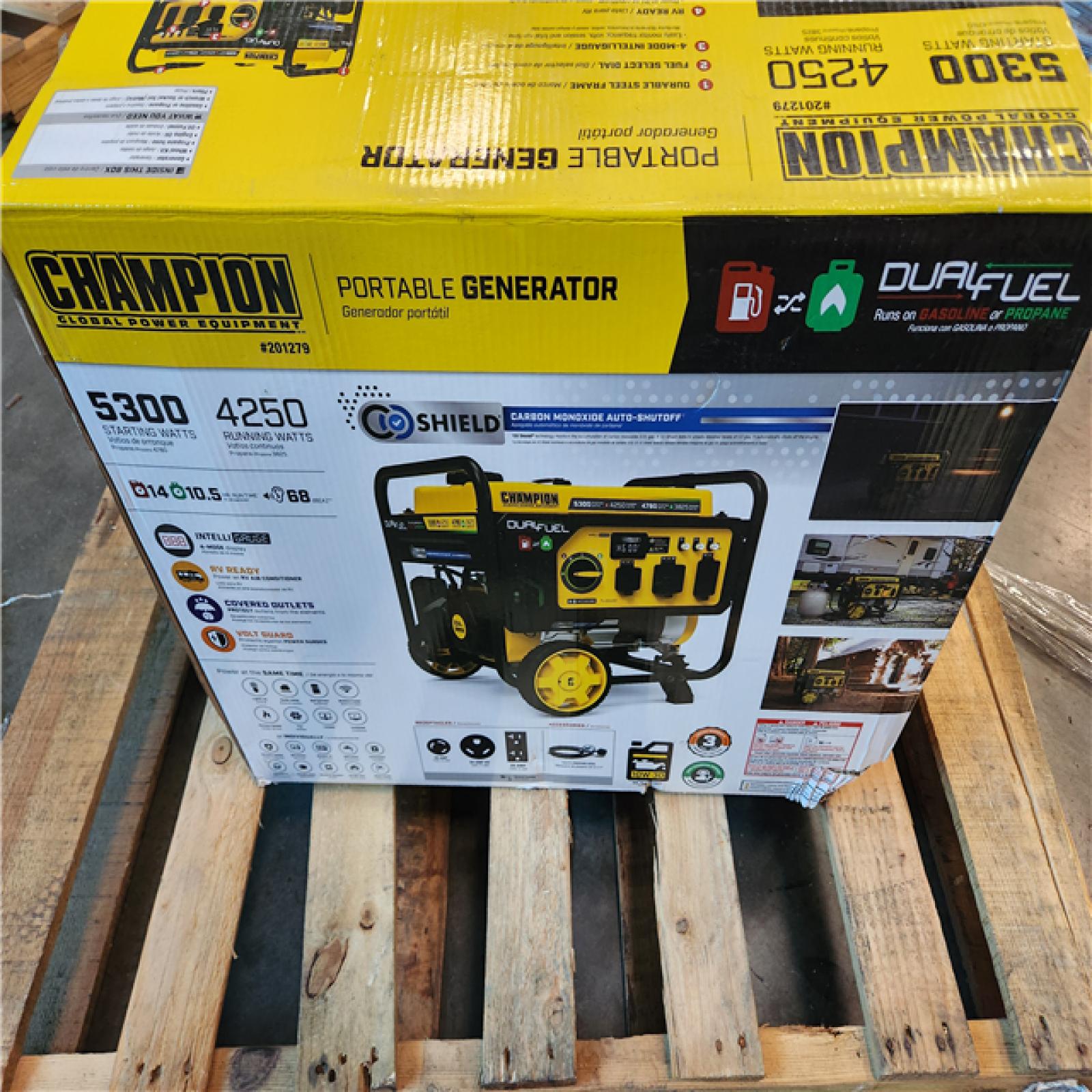 California AS-IS Champion Power Equipment 4250-Watt Recoil Start Duel Fuel Generator