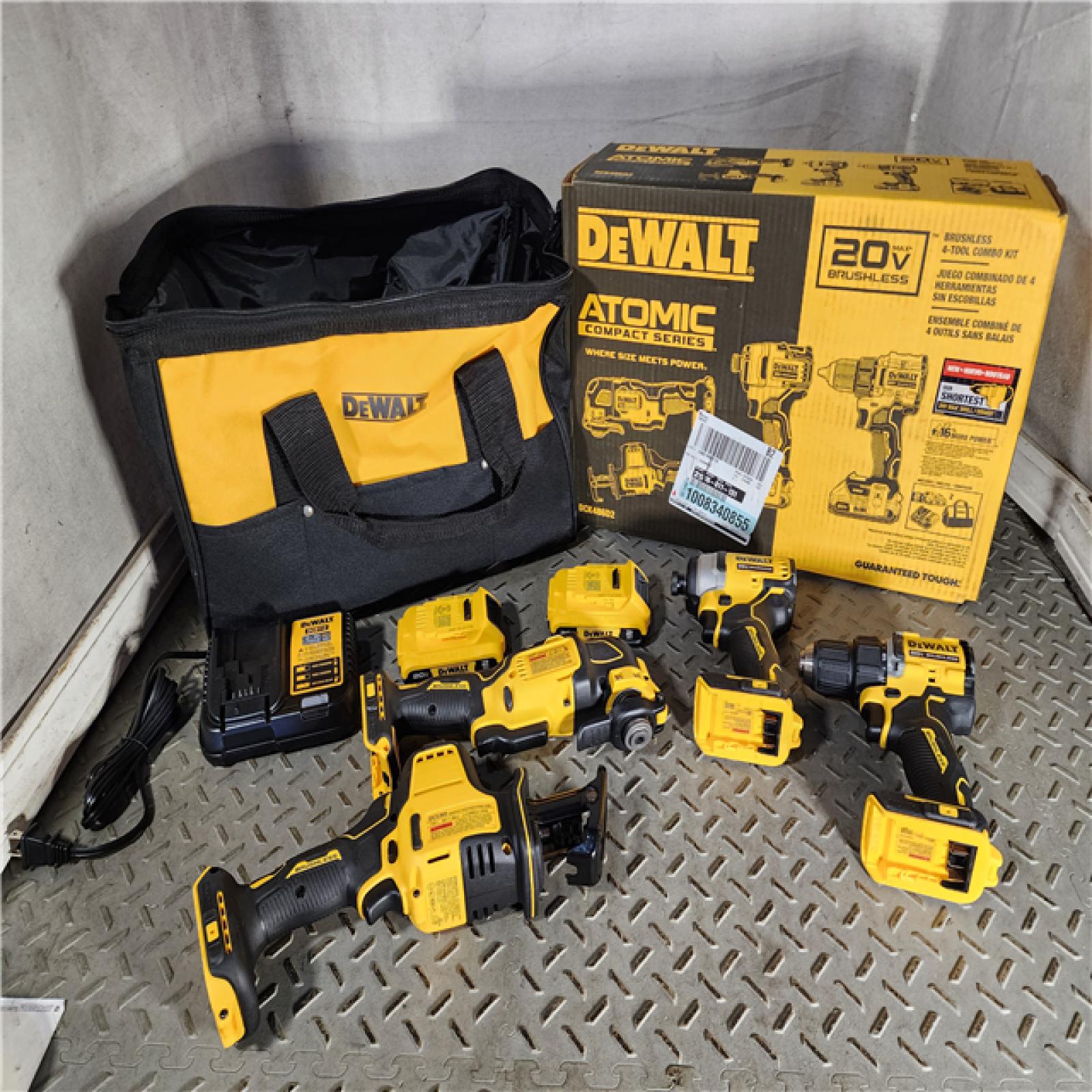 HOUSTON LOCATION - AS-IS (APPEARS LIKE NEW) 115-DCK486D2 Atomic 20V Max Brushless 4-Tool Combo Kit